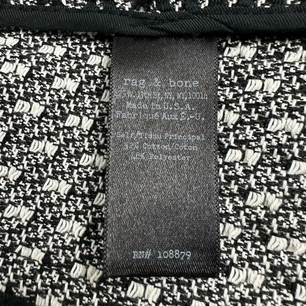 Rag & Bone Double Breasted Black & White Jacket size 0